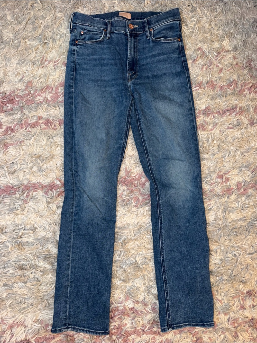 Mother mid rise dazzler ankle jeans 27